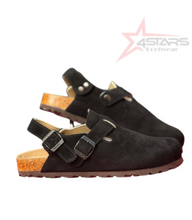 Unisex Suede Clogs with a Strap