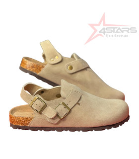 Unisex Suede Clogs with a Strap
