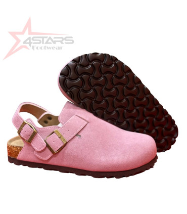 Unisex Suede Clogs with a Strap
