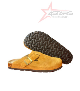 Unisex Slip On Suede Clogs - Brown
