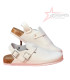 Leather Clogs With Strap - White