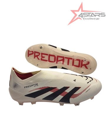 Adidas Predator Elite LL FG Football Boots - Off White/Core Black