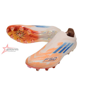 Adidas F50 Elite Laceless FG Firm Ground Football Boots - Beam Orange/Lucid Blue/White