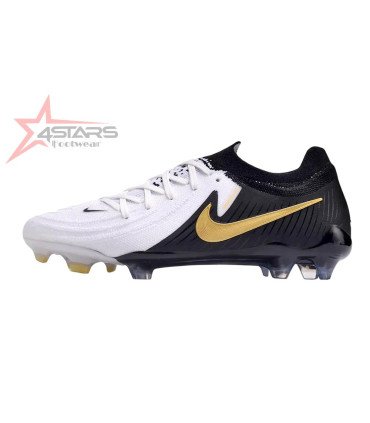 Nike Phantom GX 2 Elite Low FG Firm Ground Football Boots - White/Black/Gold