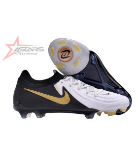 Nike Phantom GX 2 Elite Low FG Firm Ground Football Boots - White/Black/Gold
