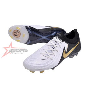 Nike Phantom GX 2 Elite Low FG Firm Ground Football Boots - White/Black/Gold