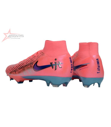 Vini Jnr X Nike Air Zoom Mercurial Superfly 10 Elite FG Firm Ground Soccer Cleats - Pink/Neon Pink/Metallic Silver