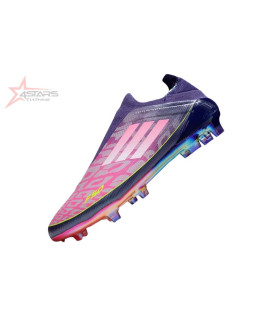 Lamine Yamal x Adidas F50 Elite Laceless FG Firm Ground Soccer Cleats - Pink/Purple/Yellow