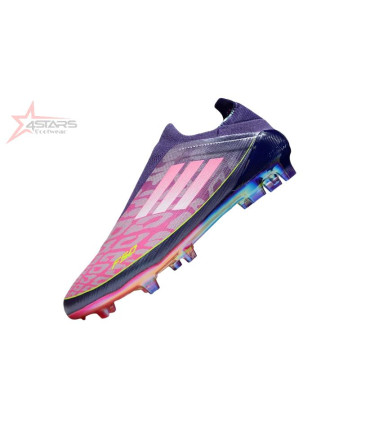 Lamine Yamal x Adidas F50 Elite Laceless FG Firm Ground Soccer Cleats - Pink/Purple/Yellow
