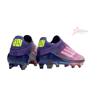 Lamine Yamal x Adidas F50 Elite Laceless FG Firm Ground Soccer Cleats - Pink/Purple/Yellow