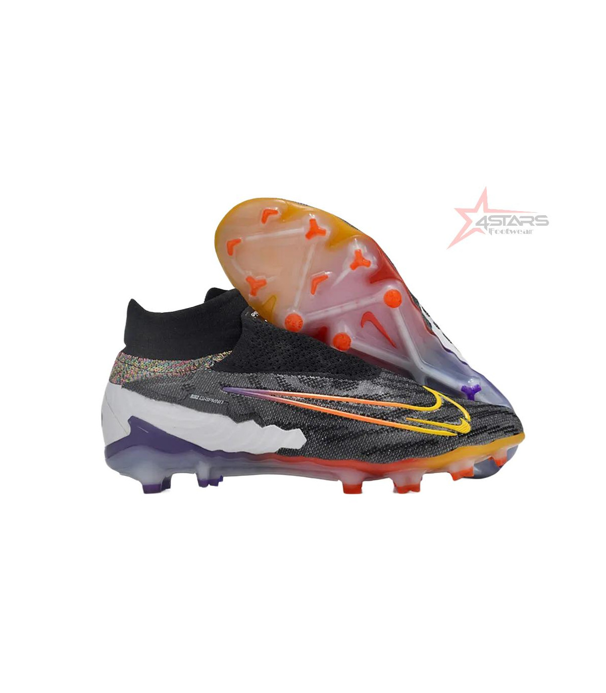 Nike Phantom GX Elite FG Firm Ground Soccer Cleats - Black/Yellow/Orange/Purple