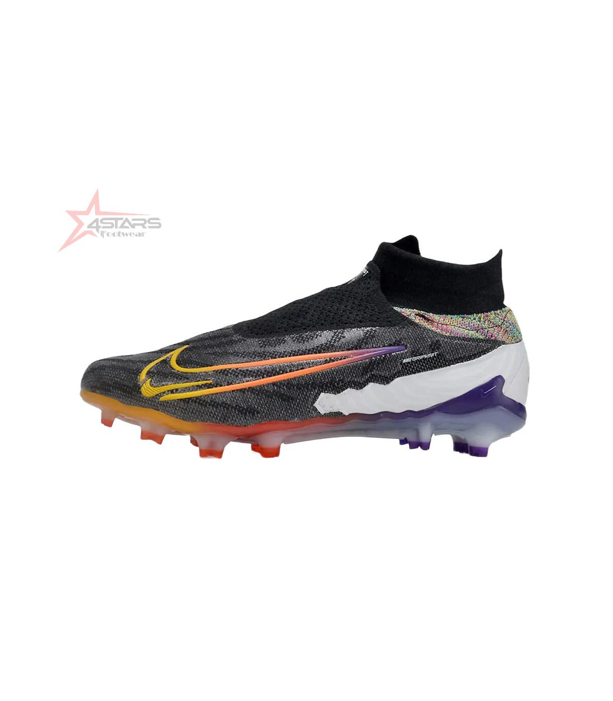 Nike Phantom GX Elite FG Firm Ground Soccer Cleats - Black/Yellow/Orange/Purple