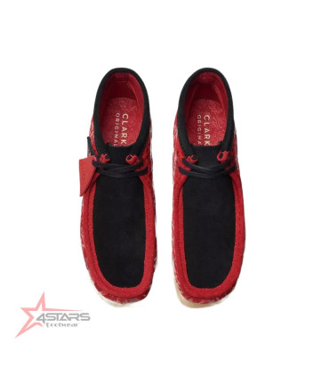 Clarks X Popcaan Originals Wallabee Boot Red Camouflage