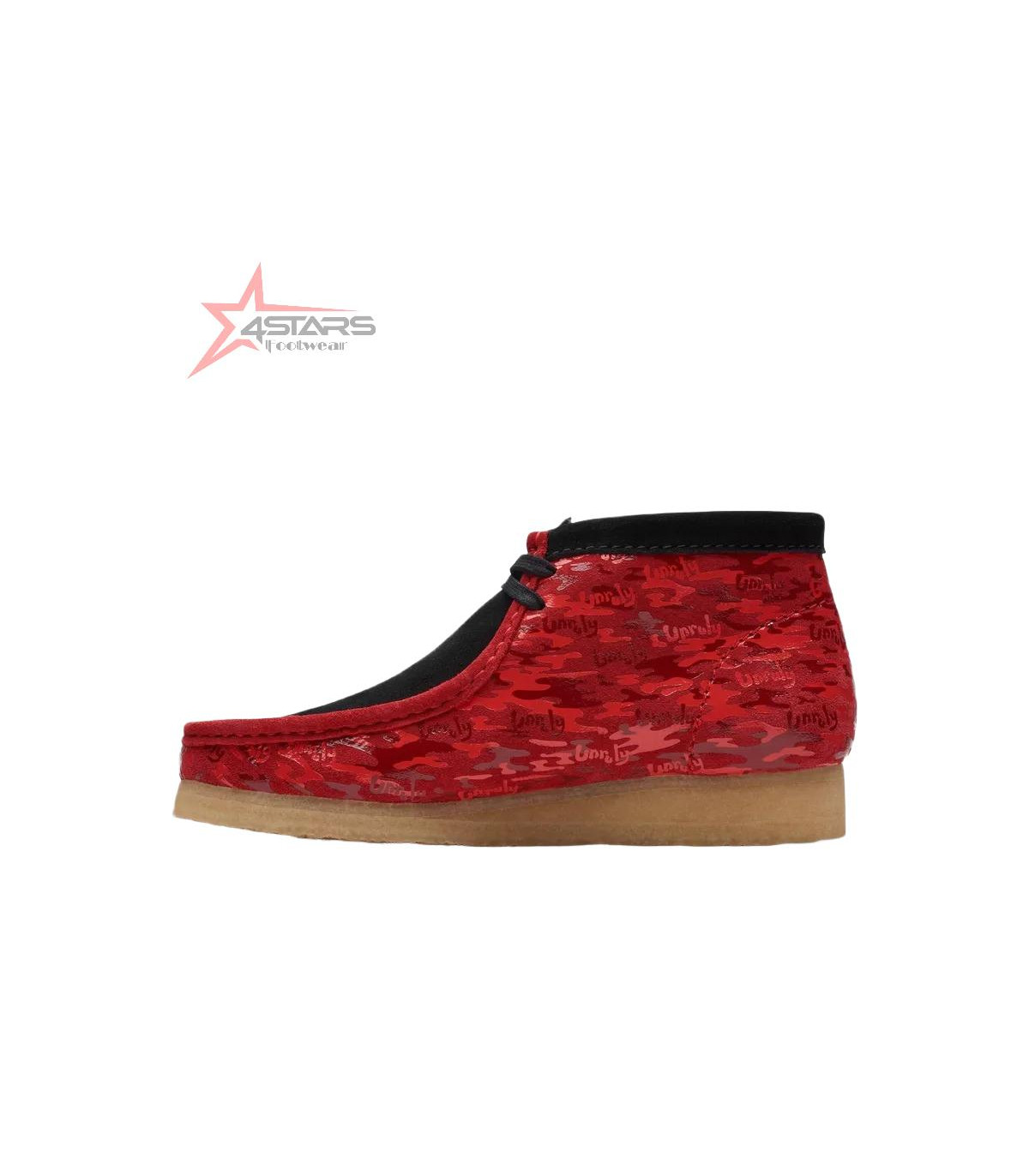 Clarks X Popcaan Originals Wallabee Boot Red Camouflage