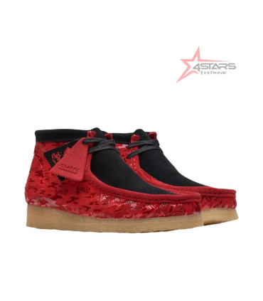 Clarks X Popcaan Originals Wallabee Boot Red Camouflage