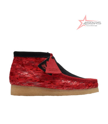Clarks X Popcaan Originals Wallabee Boot Red Camouflage
