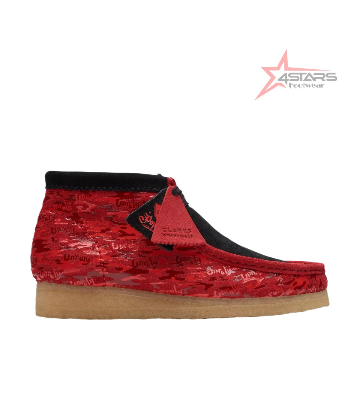 Clarks X Popcaan Originals Wallabee Boot Red Camouflage