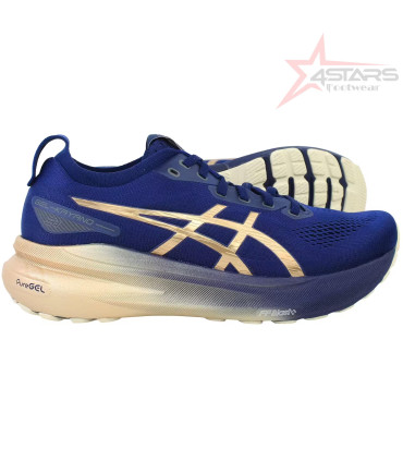 Asics Gel Kayano 31 Platinum 'Blue Expanse Champagne' Running Shoes.