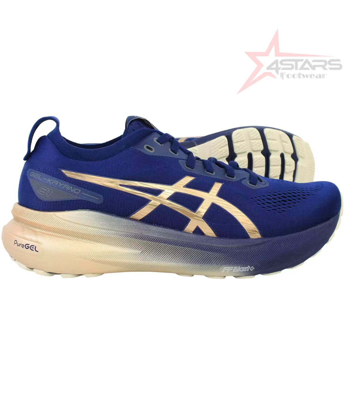 Asics Gel Kayano 31 Platinum 'Blue Expanse Champagne' Running Shoes.
