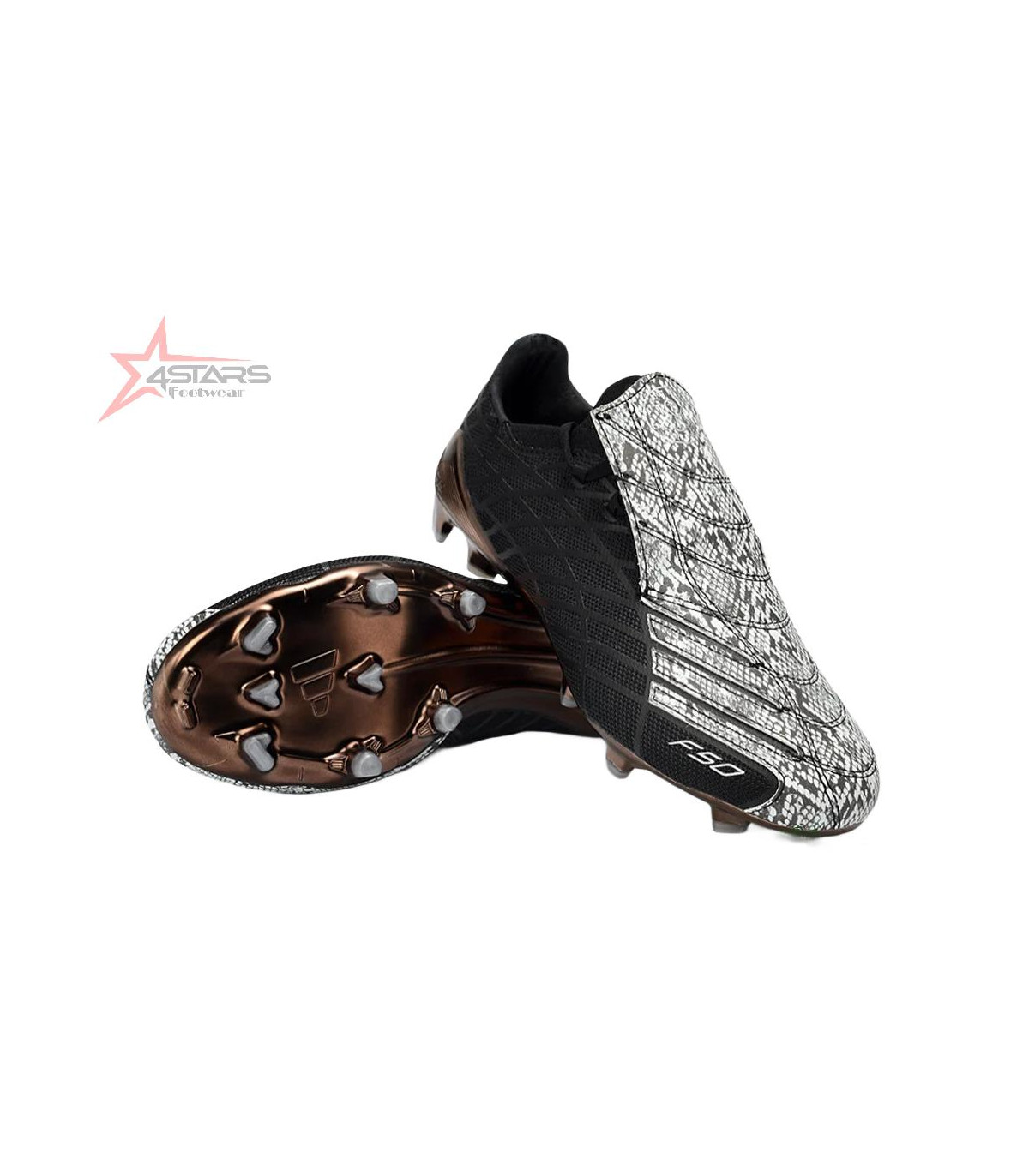 Adidas F50 Spider Elite FG 2025 Firm Ground Soccer Cleats - Black/Copper Highlight/White Accents