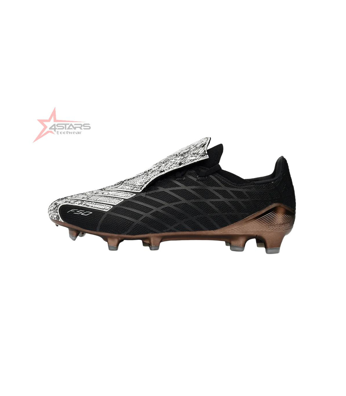 Adidas F50 Spider Elite FG 2025 Firm Ground Soccer Cleats - Black/Copper Highlight/White Accents