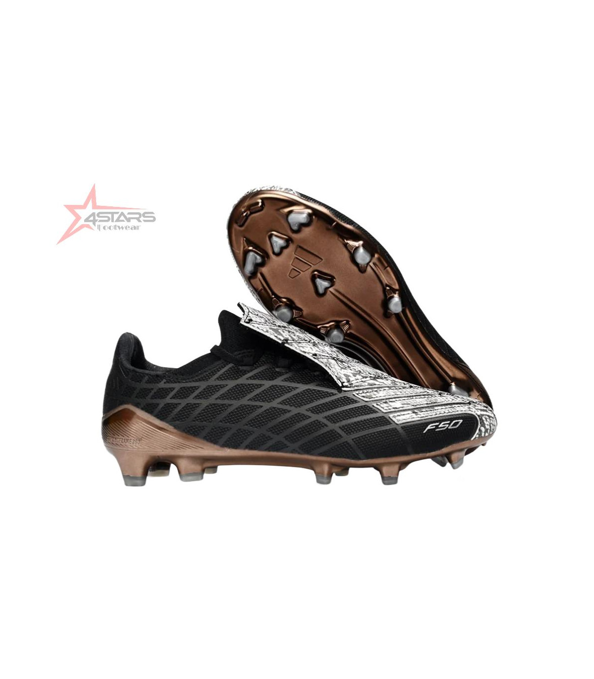 Adidas F50 Spider Elite FG 2025 Firm Ground Soccer Cleats - Black/Copper Highlight/White Accents