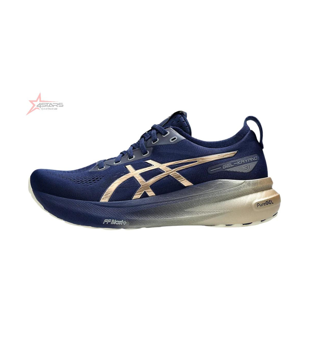 Asics Gel Kayano 31 Platinum 'Blue Expanse Champagne' Running Shoes.