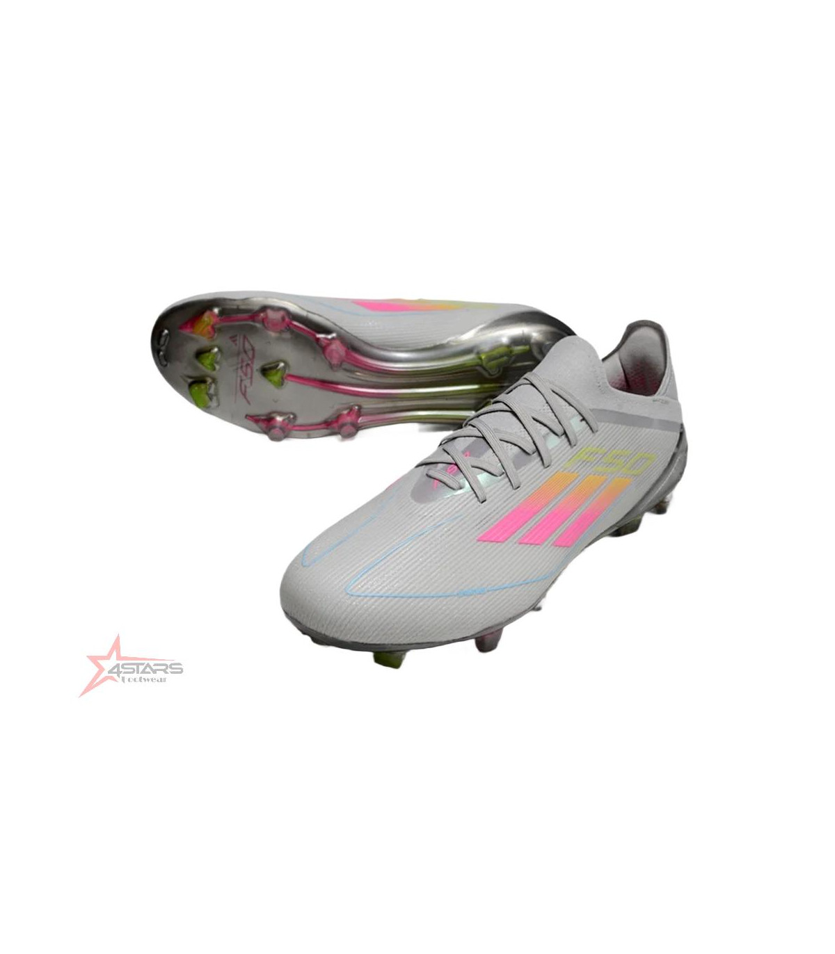 Adidas F50 Elite FG Firm Ground Soccer Cleats - Grey/Pink/Yellow