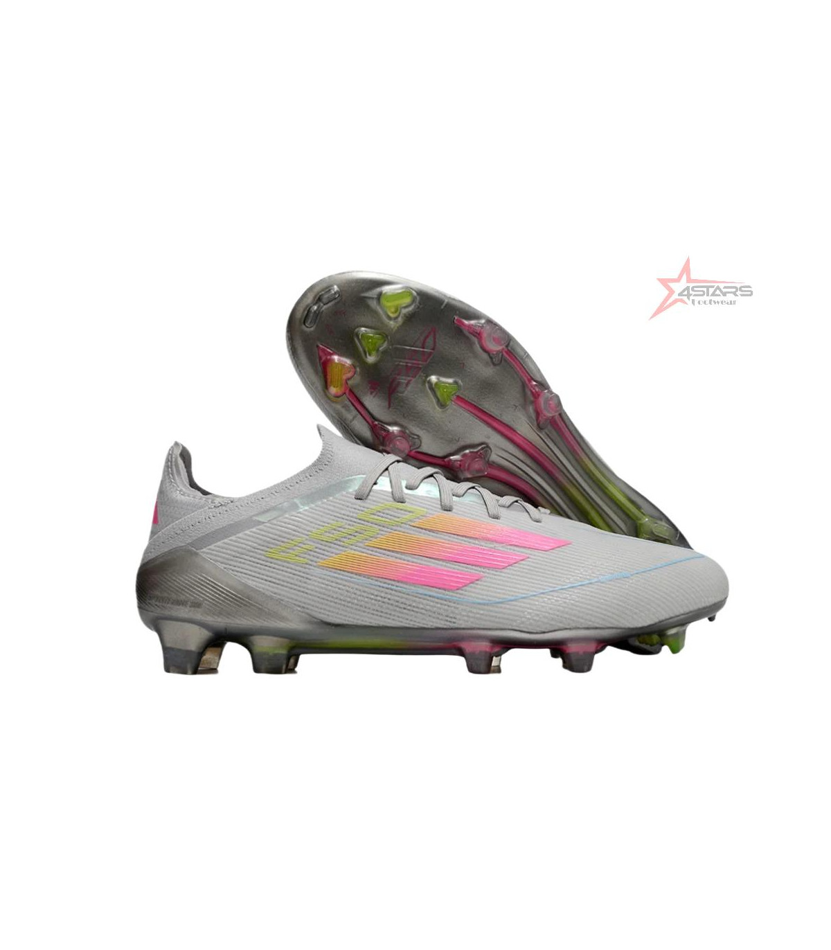 Adidas F50 Elite FG Firm Ground Soccer Cleats - Grey/Pink/Yellow