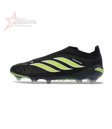 Adidas Predator 26 Elite Laceless Firm Ground FG Football Boot - Black/Green