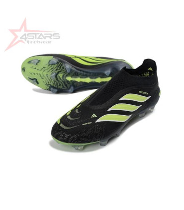 Adidas Predator 26 Elite Laceless Firm Ground FG Football Boot - Black/Green
