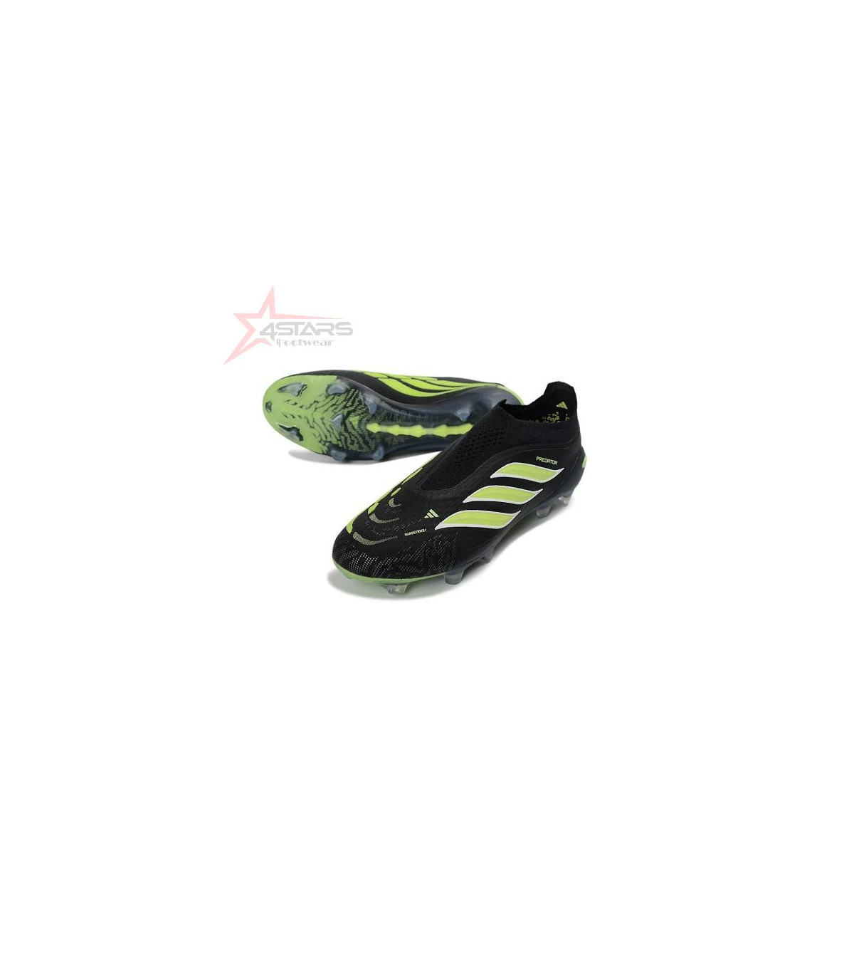 Adidas Predator 26 Elite Laceless Firm Ground FG Football Boot - Black/Green