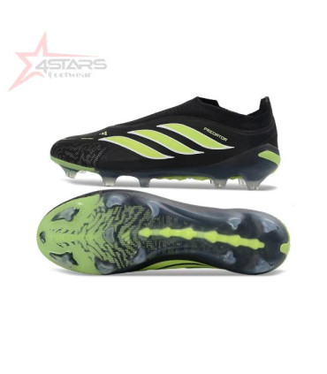 Adidas Predator 26 Elite Laceless Firm Ground FG Football Boot - Black/Green