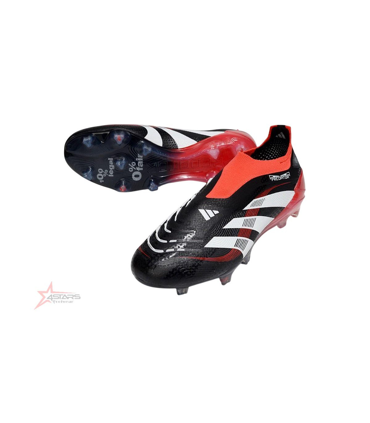 Adidas Predator Elite Laceless x Moments FG - Black White Vivid Red