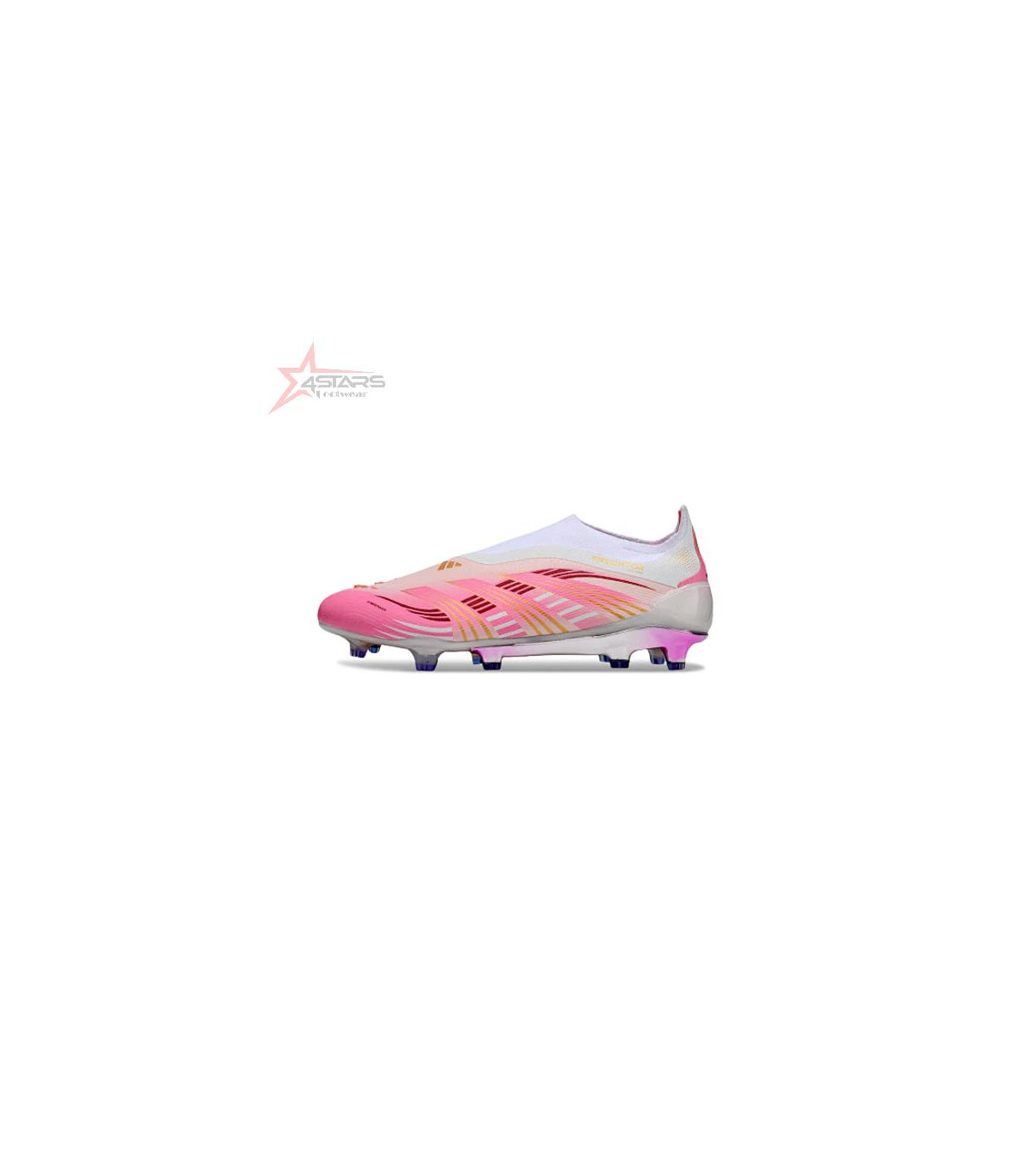 Adidas Predator 25 Elite Laceless Firm Ground FG Football Boot - White/Pink