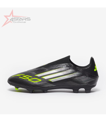 Adidas F50 League Laceless FG - Core Black/Iron Met./Lucid Lemon