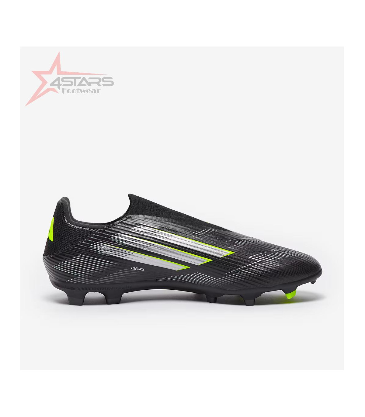 Adidas F50 League Laceless FG - Core Black/Iron Met./Lucid Lemon