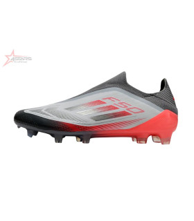 Adidas F50 Elite Laceless FG Firm Ground Soccer Cleats - White/Silver/Red