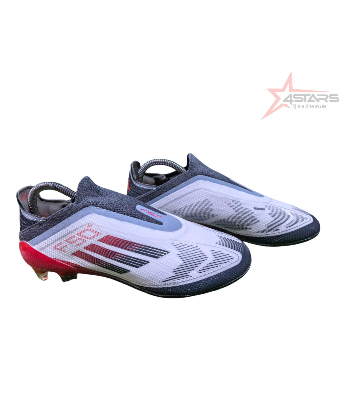 Adidas F50 Elite Laceless FG Firm Ground Soccer Cleats - White/Silver/Red