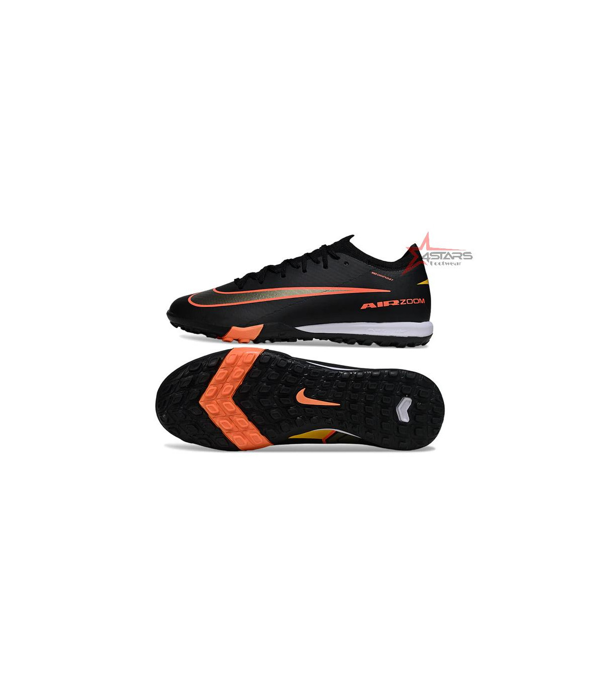 Nike Air Zoom Mercurial Vapor 16 TF Turf Football Shoes - Black/Orange