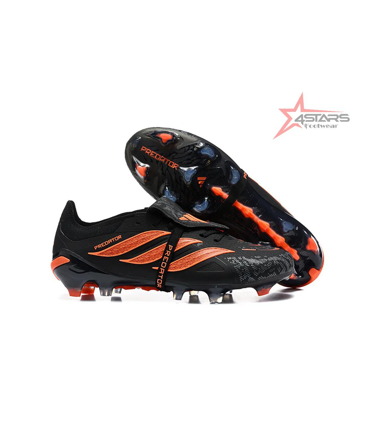 Adidas Predator 26 Elite Fold-Over Tongue FG Firm Ground Soccer Cleats - Black/Orange