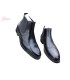 Billionaire Genuine Leather Slip-On Oxford Dress Boots for Men - Black