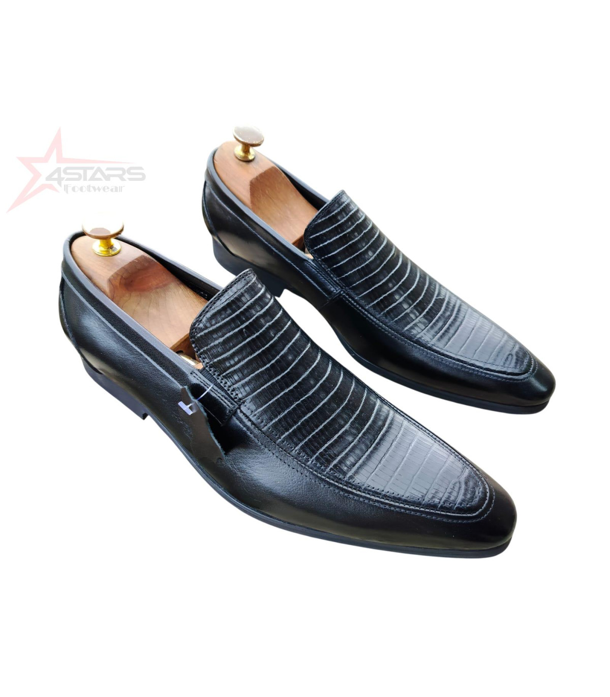 SM Slip On Official Leather Shoes - Black