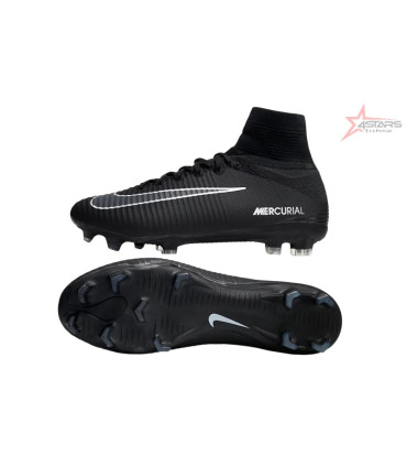 Nike Zoom Mercurial Superfly 5 Elite FG Firm Ground Soccer Cleats - Black/White