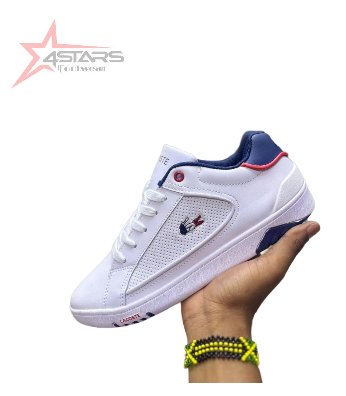 Lacoste Mens Deviation II Trainers - White/Navy Blue