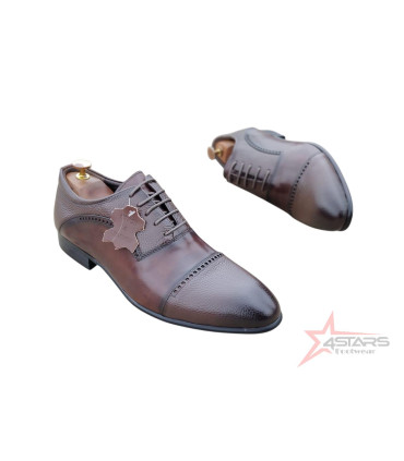 Sergio Mazzola Genuine Leather Slim Sole Laced Oxford Shoes
