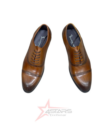 Billionaire Oxford Laced Genuine Leather Formal Shoes - Brown