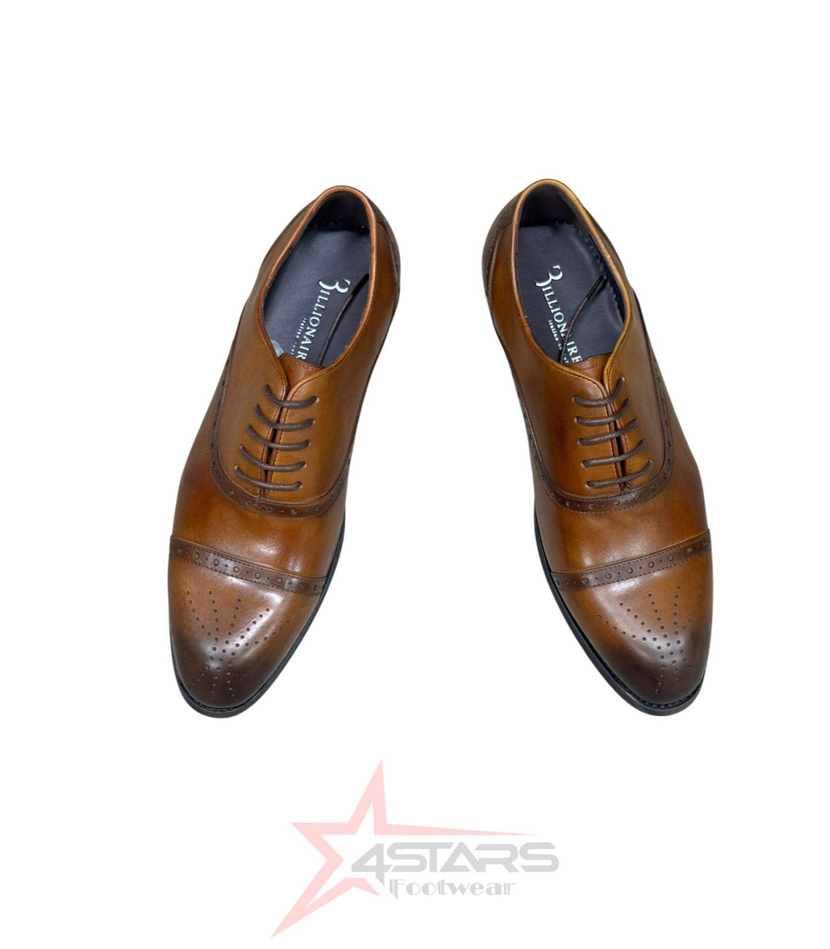 Billionaire Oxford Laced Genuine Leather Formal Shoes - Brown