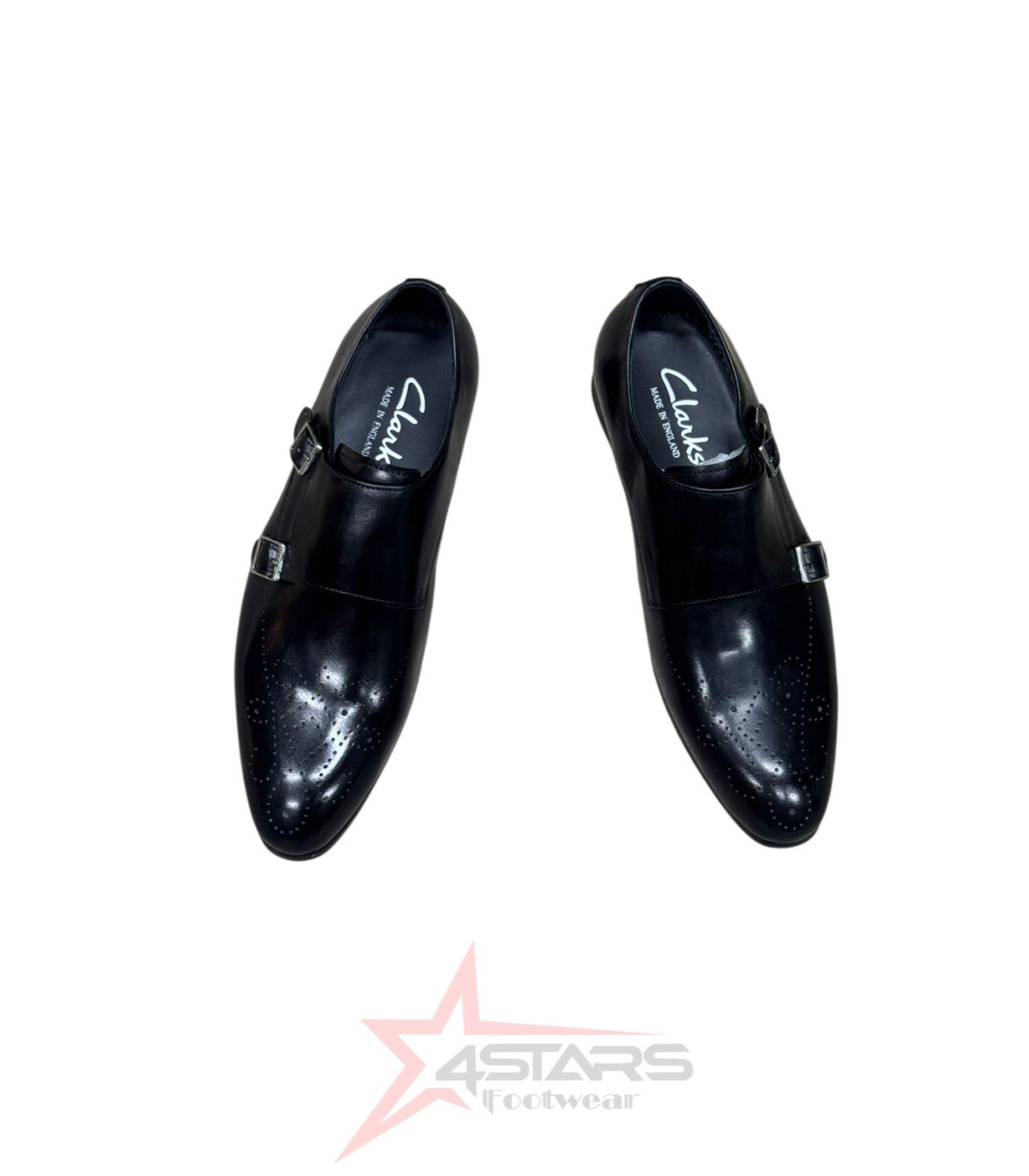 Clarks Genuine Leather Double Monk Formal Shoes - Black