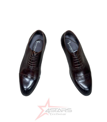 Billionaire Genuine Leather Oxford Formal Shoes - Coffee